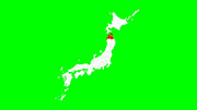 日本地図_青森県_ループ素材 / 赤点滅 / グリーンバック合成用