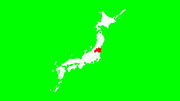 日本地図_福島県_ループ素材 / 赤点滅 / グリーンバック合成用