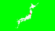 日本地図_山形県_ループ素材 / 赤点滅 / グリーンバック合成用