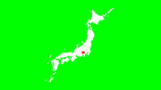 日本地図_山梨県_ループ素材 / 赤点滅 / グリーンバック合成用