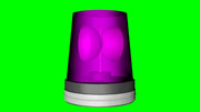 警告サイレン灯/緊急事態ランプ_紫色_ループ素材/グリーンバック合成用