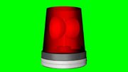 警告サイレン灯/緊急事態ランプ_赤色_ループ素材/グリーンバック合成用