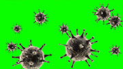 ウィルス・細菌 Ver.2 / 画面全体に増殖_ループ素材 / グレイ / グリーンバック合成用