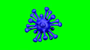 ウィルス・細菌 Ver.1 / 縦横回転_ループ素材/ブルー/グリーンバック合成用