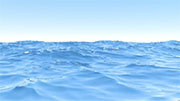 海面の波の揺らめき / 横から / 海3DCG